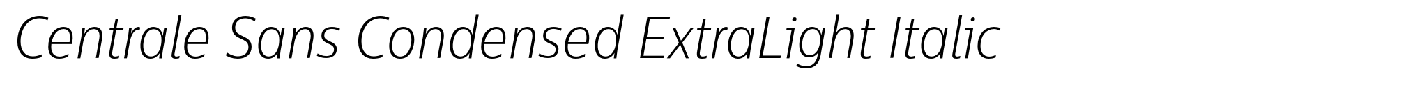 Centrale Sans Condensed ExtraLight Italic image